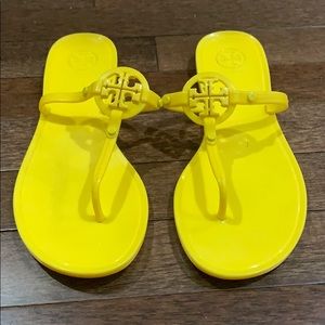 Tory Burch Yellow Jelly Flip Flops